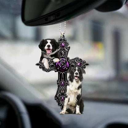 Border Collies Pray For God Car Hanging Ornament Dog Pray For God Ornament Godmerc - Best gifts your whole family