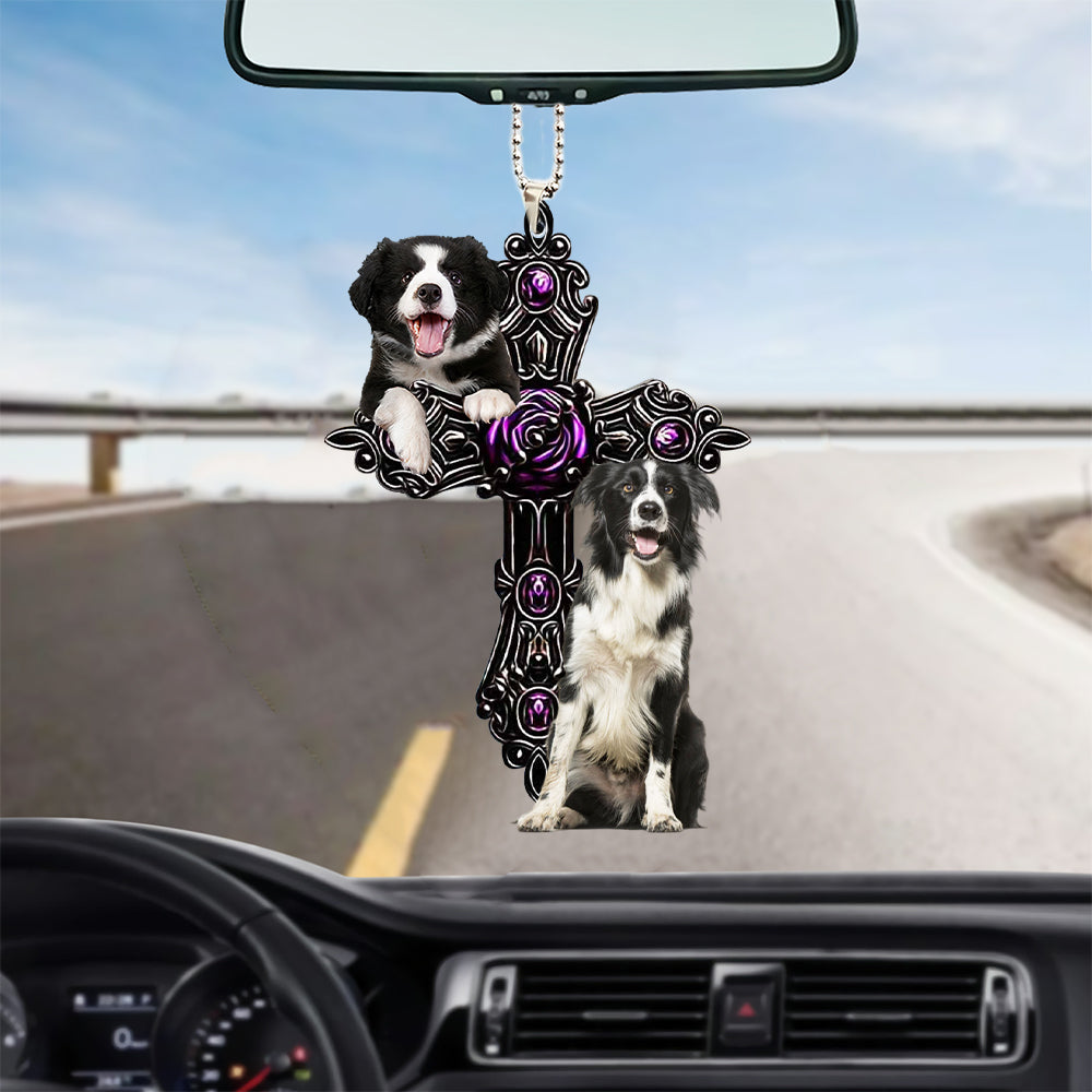 Border Collies Pray For God Car Hanging Ornament Dog Pray For God Ornament Godmerc - Best gifts your whole family