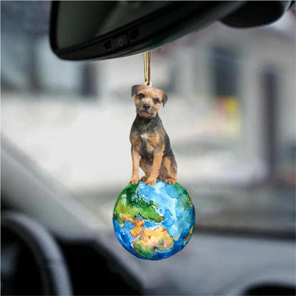 Border Terrier-Around My Dog-Two Sided Ornament - Best gifts your whole family