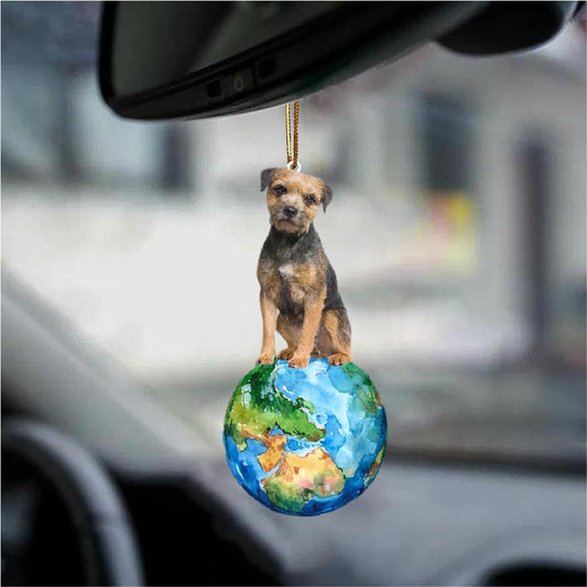 Border Terrier-Around My Dog-Two Sided Ornament - Best gifts your whole family