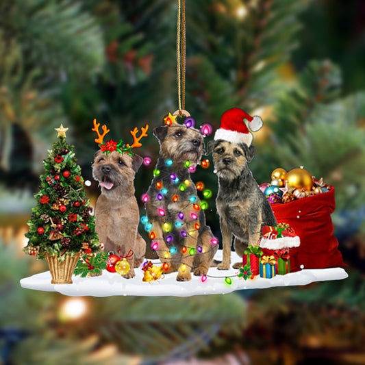 Border Terrier-Christmas Dog Friends Hanging Ornament - Best gifts your whole family