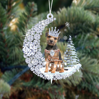 Border Terrier Diamond Moon Merry Christmas Ornament Dog Ornament - Best gifts your whole family