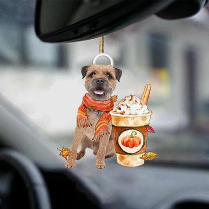 Border Terrier-Pumpkin Spice Kinda-Two Sided Ornament - Best gifts your whole family