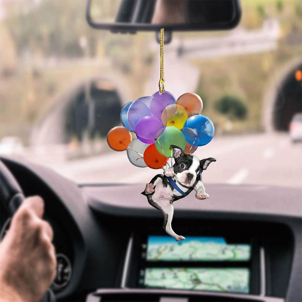 Boston Terrier Dog Fly With Bubbles Car Hanging Ornament Dog Ornament Godmerc - Best gifts your whole family