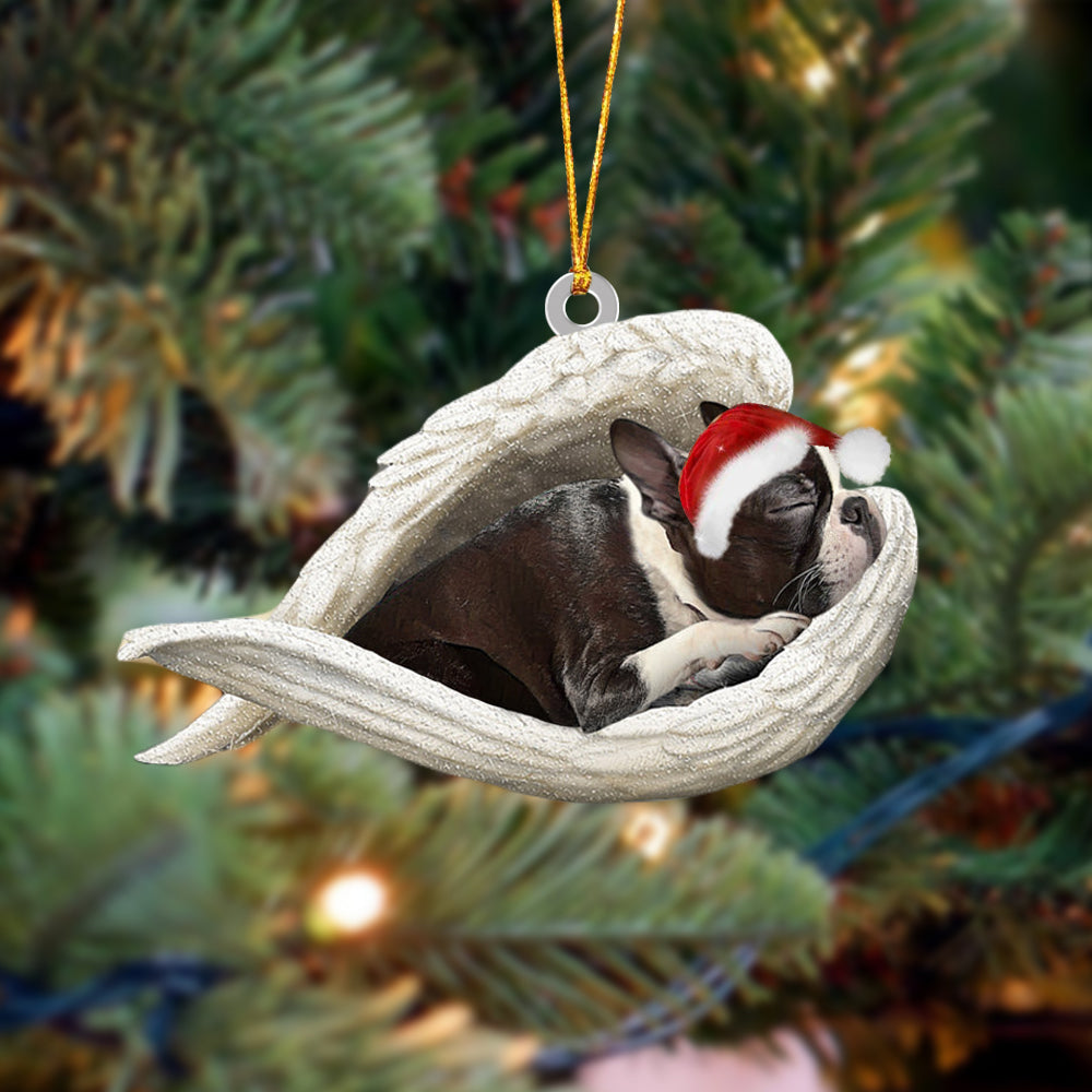 Boston Terrier Sleeping Angel Christmas Ornament Dog Christmas Hanging Ornament - Best gifts your whole family