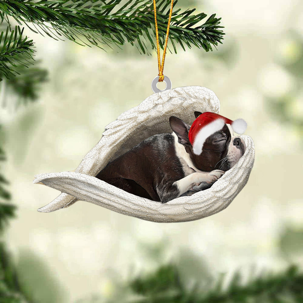 Boston Terrier Sleeping Angel Christmas Ornament Dog Christmas Hanging Ornament - Best gifts your whole family