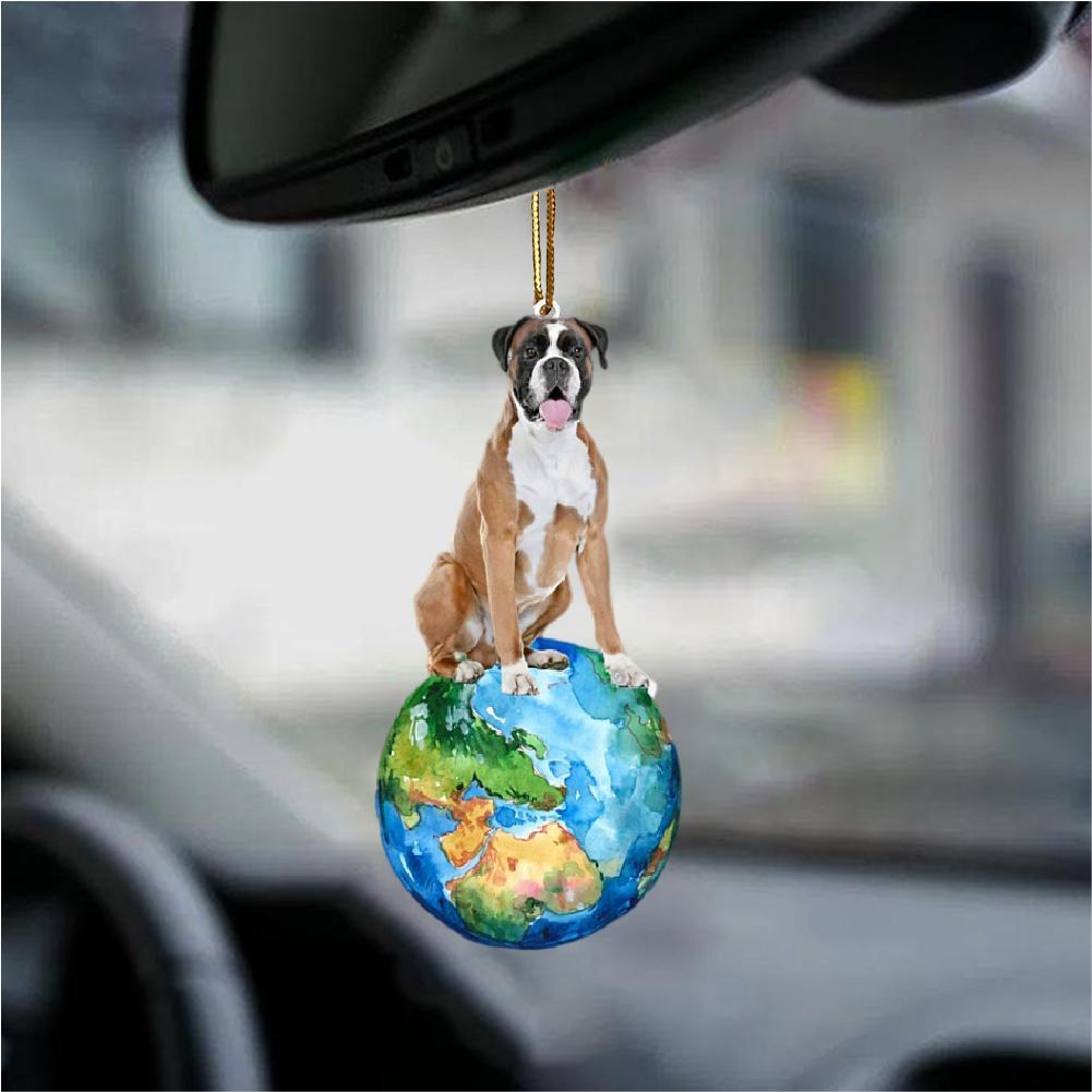 Boxer-Around My Dog-Two Sided Ornament - Best gifts your whole family