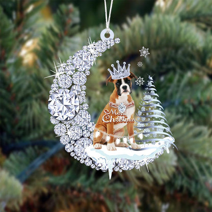Boxer Diamond Moon Merry Christmas Ornament Dog Ornament - Best gifts your whole family