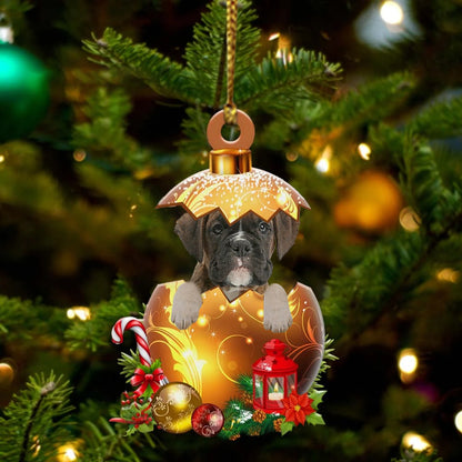 Boxer In Golden Egg Christmas Ornament - Best gifts your whole family