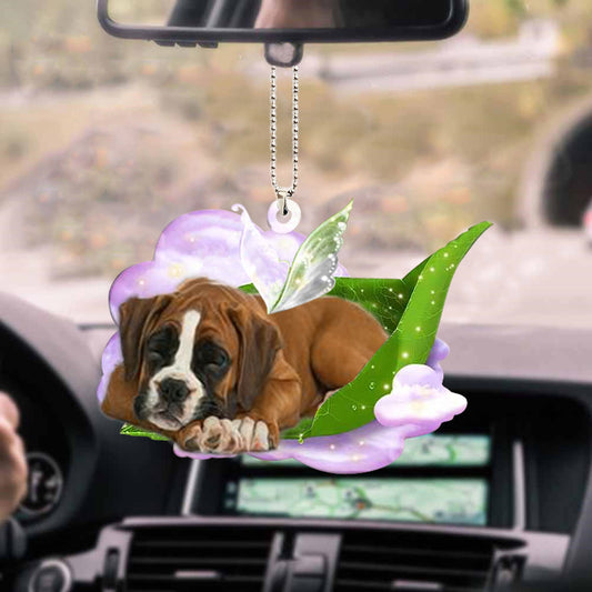 Boxer-Sleep On Fallen Leaves-Two Sided Ornament - Best gifts your whole family