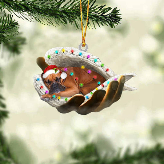 Boxer Sleeping Angel In God Hand Christmas Ornament Godmerch Ornament - Best gifts your whole family