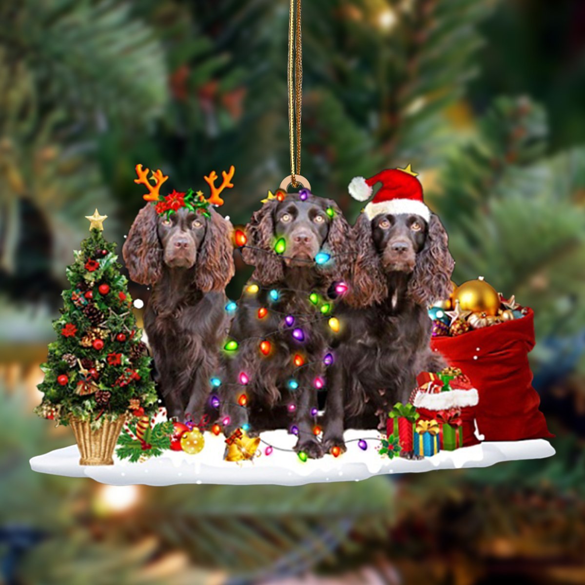 Boykin Spaniel-Christmas Dog Friends Hanging Ornament - Best gifts your whole family