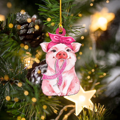 Breast Cancer Awareness Shaped Ornament DT69-1164 Car Ornament - Best gifts your whole family
