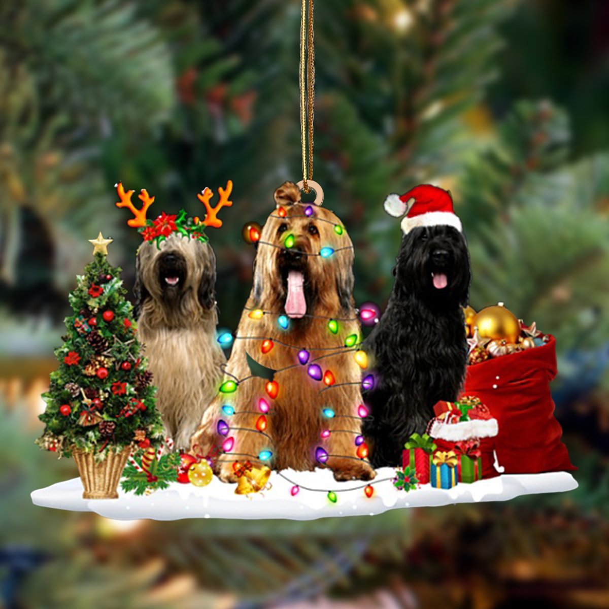 Briard-Christmas Dog Friends Hanging Ornament - Best gifts your whole family