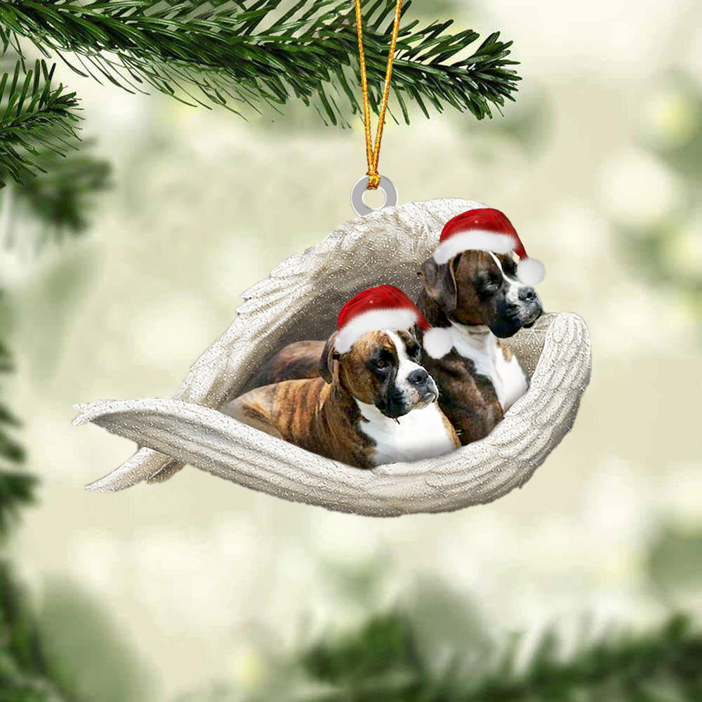 Brindle Boxer Sleeping Angel Christmas Ornament Godmerc - Best gifts your whole family