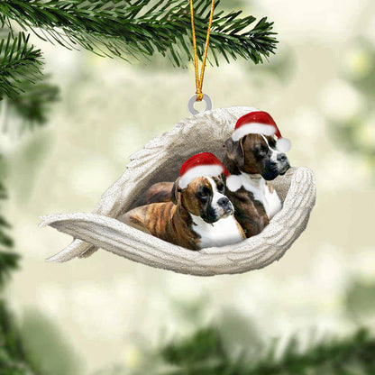 Brindle Boxer Sleeping Angel Christmas Ornament Godmerc - Best gifts your whole family