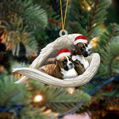 Brindle Boxer Sleeping Angel Christmas Ornament Godmerc - Best gifts your whole family