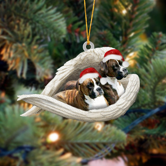 Brindle Boxer Sleeping Angel Christmas Ornament Godmerc - Best gifts your whole family