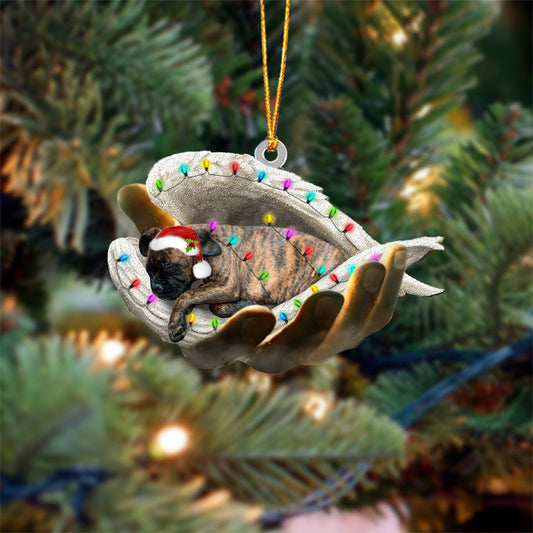 Brindle Boxer1 Sleeping Angel In God Hand Christmas Ornament Godmerch Ornament - Best gifts your whole family
