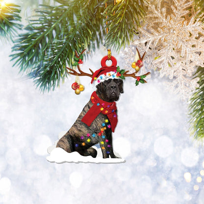 Brindle English Mastiff Christmas Reindeer Ornament, Dog Lover Gift, Christmas Tree Ornament, Home Decor - Best gifts your whole family