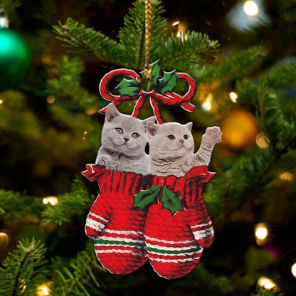 British Shorthair Inside Your Gloves Christmas Holiday-Two Sided Ornament, Christmas Ornament, Car Ornament - Best gifts your whole family