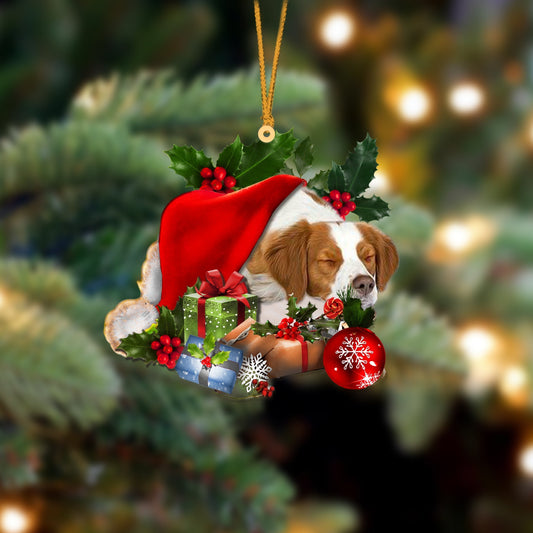 Brittany Spaniel-Sleeping In Hat Two Sides Ornament Dog Sleeping Ornament - Best gifts your whole family