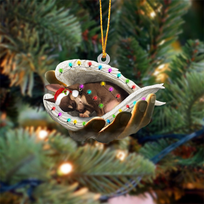 Brown Chihuahua Sleeping Angel In God Hand Christmas Ornament Godmerch Ornament - Best gifts your whole family