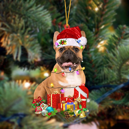 Brown French Bulldog-Dog Be Christmas Tree Hanging Ornament - Best gifts your whole family