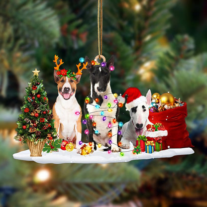 Bull Terrier-Christmas Dog Friends Hanging Ornament - Best gifts your whole family