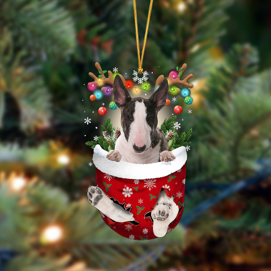 Bull Terrier-In Christmas Pocket Two Sides Ornament, Christmas Dog Hanging Ornament - Best gifts your whole family