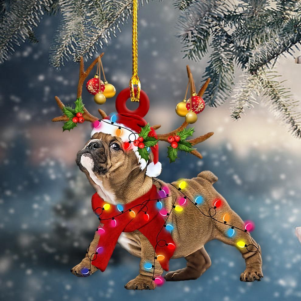 Bulldog Christmas Shape Ornament - Best gifts your whole family