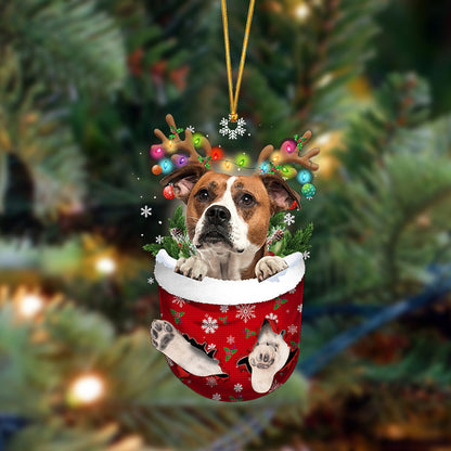 Bulldog-In Christmas Pocket Two Sides Ornament, Christmas Dog Hanging Ornament - Best gifts your whole family