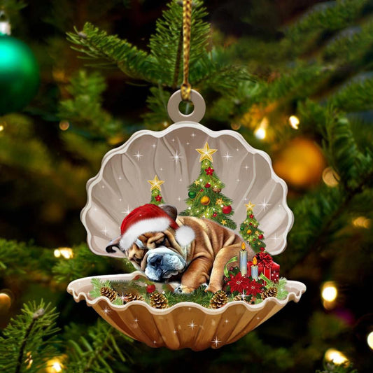 Bulldog3-Sleeping Pearl In Christmas Two Sided Ornament - Best gifts your whole family