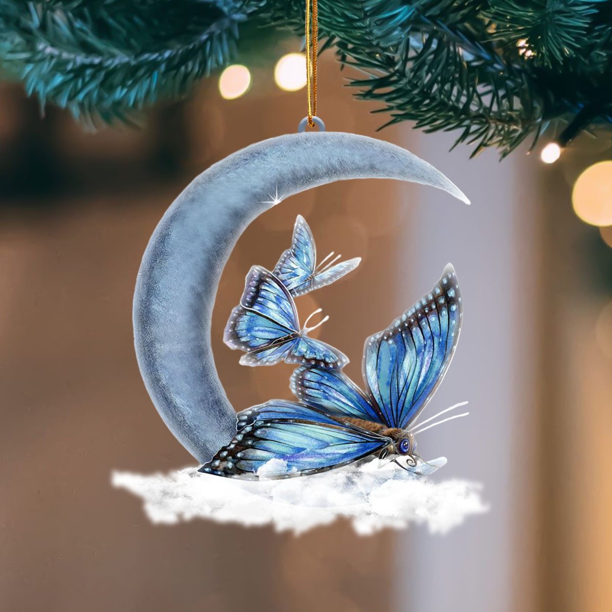 Butterfly Blue Moon Hanging Ornament, Animal Christmas Ornaments - Best gifts your whole family