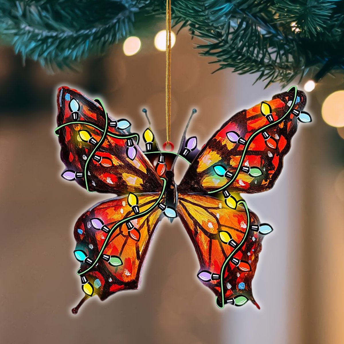 Butterfly Christmas Light Hanging Ornament Christmas Tree Ornament Godmerc - Best gifts your whole family