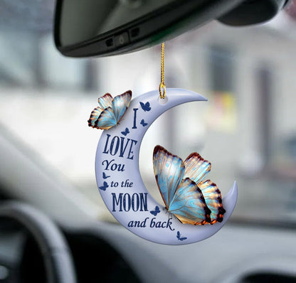 Butterfly Moon Back Butterfly Lover Two Sided Ornament - Best gifts your whole family