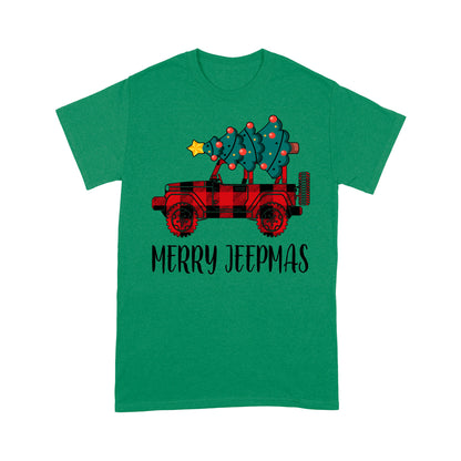 Merry Jeepmas Buffalo Plaid Muster Jeep lustige Weihnachten T-Shirt Geschenk für Weihnachten