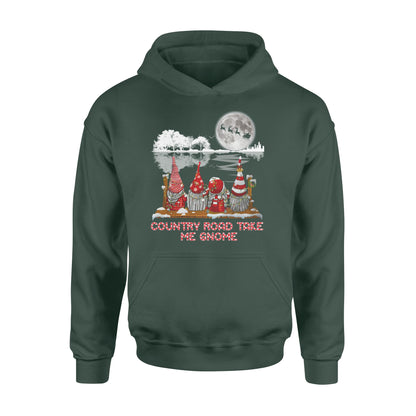 Country road take me Gnome - funny guitar tree hoddgifts christmas ugly hoodie for men and women