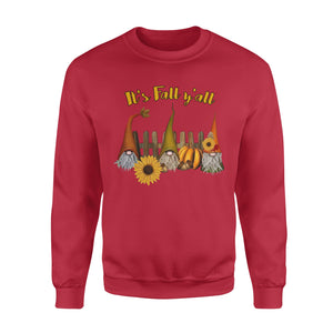 Three Gnomes happy it's fall y'all - funny sweatshirt gifts christmas ugly sweater for men and women