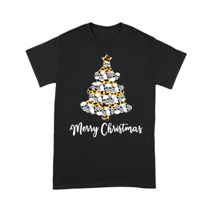 Merry Christmas Funny Skull Leopard Leather Christmas Tree  Tee Shirt Gift For Christmas