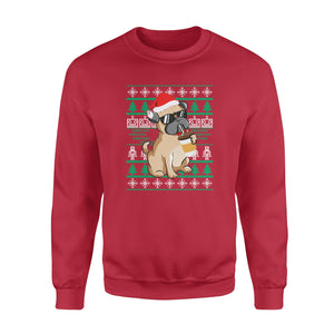 Coffee pug christmas funny sweatshirt gifts christmas ugly sweater for men and women