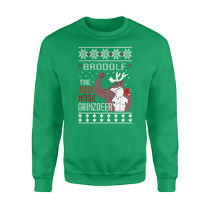 Brodolf The Red Nose Gainzdeer funny sweatshirt gifts christmas ugly sweater for men and women