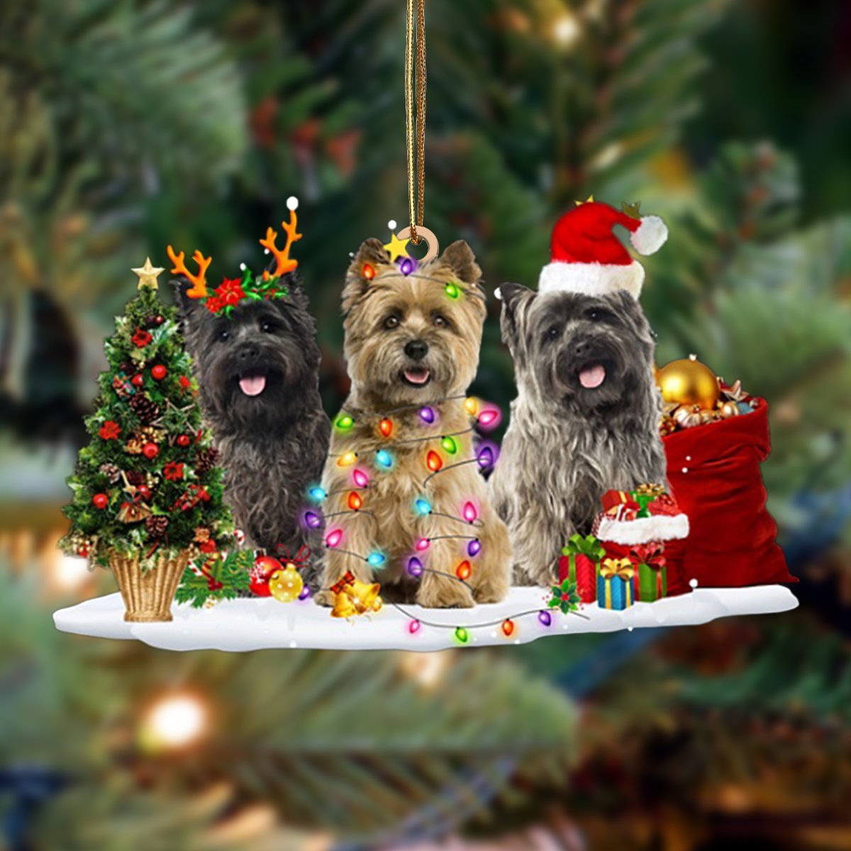 Cairn Terrier-Christmas Dog Friends Hanging Ornament - Best gifts your whole family