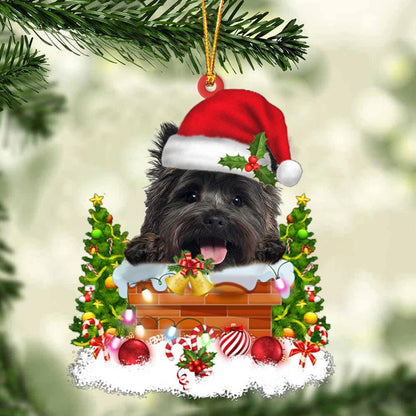 Cairn Terrier In The Chimney Hanging Ornament Dog Christmas Ornament - Best gifts your whole family