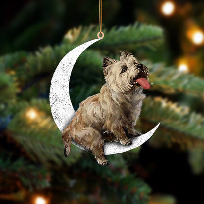 Cairn Terrier Sit On The Moon Two Sided Ornament Dog Hanging Christmas Ornament - Best gifts your whole family