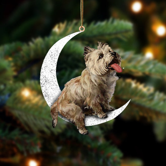 Cairn Terrier Sit On The Moon Two Sided Ornament Dog Hanging Christmas Ornament - Best gifts your whole family