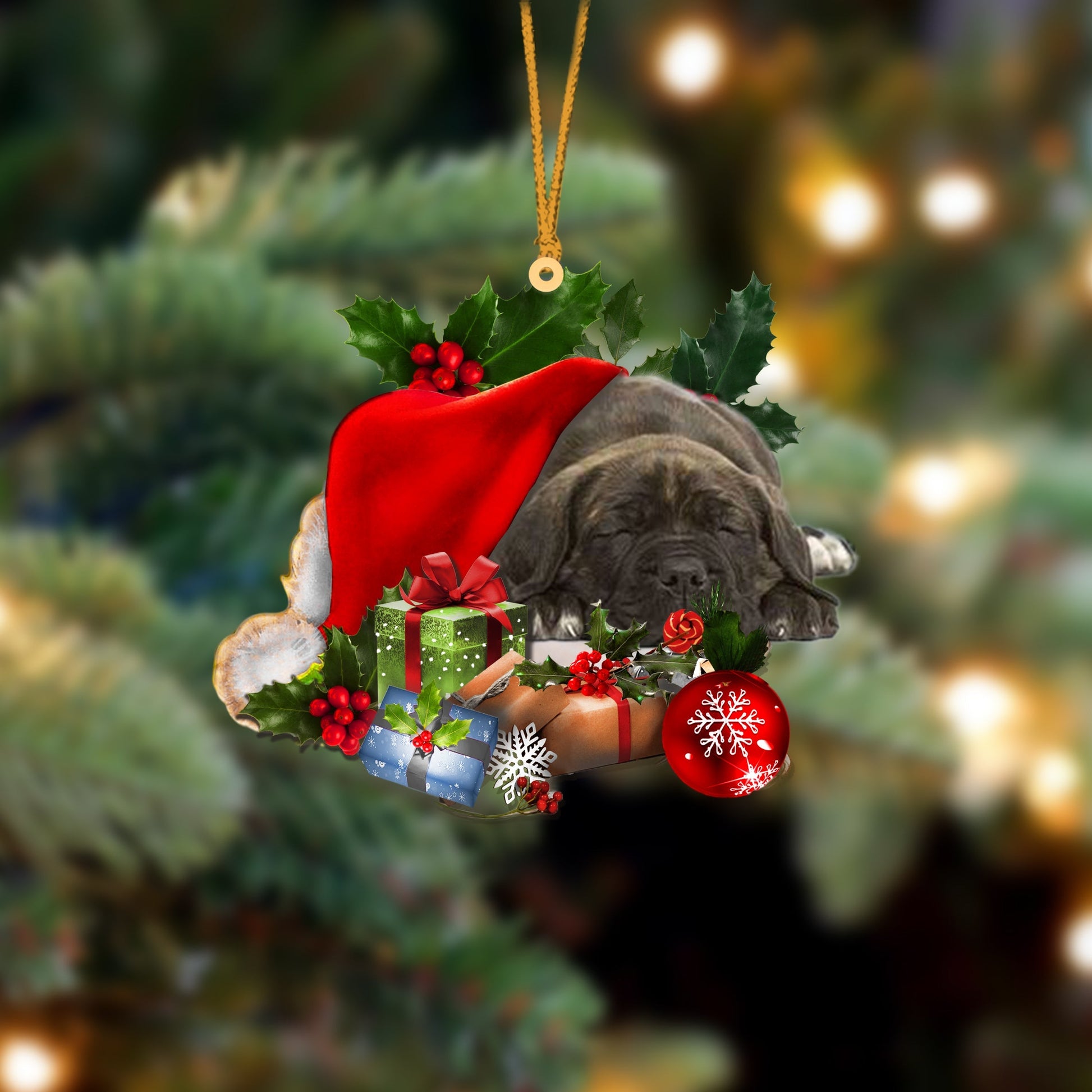 Cane Corso-Sleeping In Hat Two Sides Ornament Dog Sleeping Ornament - Best gifts your whole family