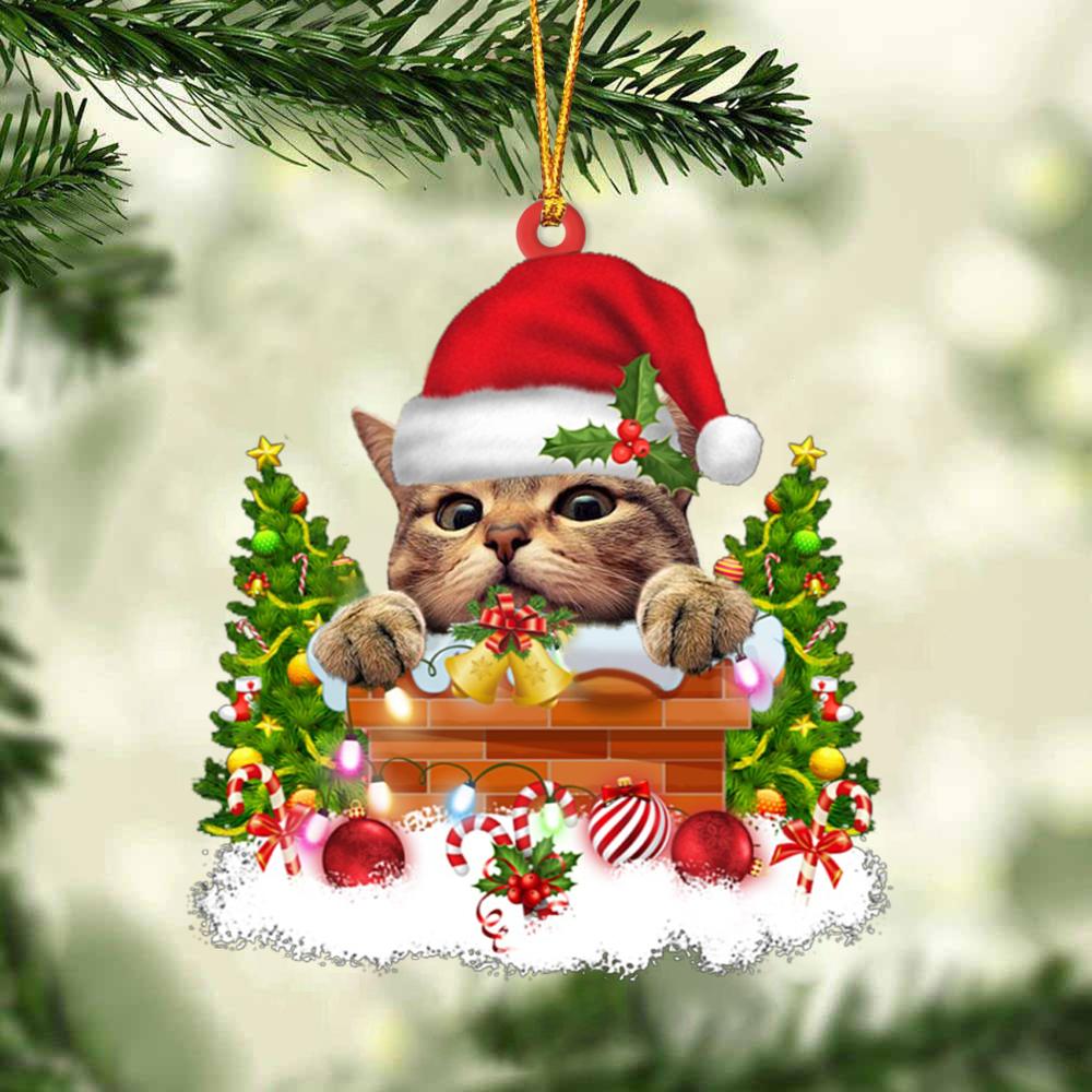 Cat In The Chimney Hanging Ornament Dog Christmas Ornament - Best gifts your whole family