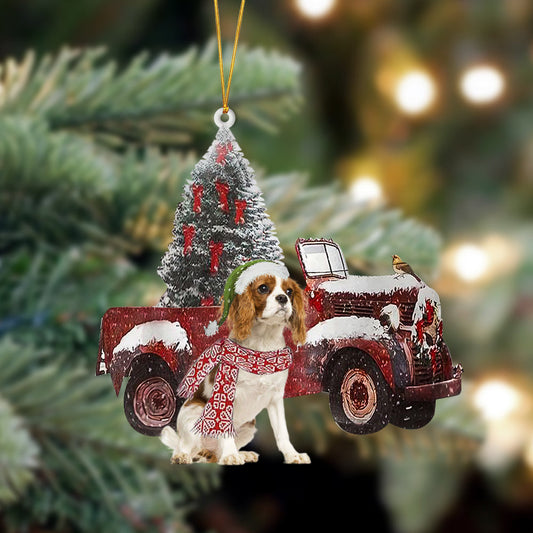 Cavalier King Charles Spaniel 2-Christmas Truck Two Sided Ornament, Christmas Ornament, Car Ornament - Best gifts your whole family