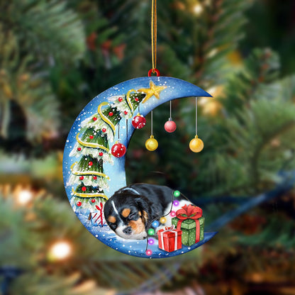 Cavalier King Charles Spaniel (2)-Sleep On The Moon Christmas Two Sided Ornament, Christmas Ornament - Best gifts your whole family